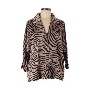 Nasty Gal “Don’t Tail a Soul” Satin Tiger Print Oversized Button Shirt NWT 6